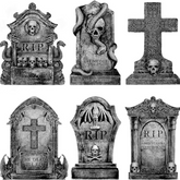 Graveyard Halloween Decorations Tombstones: 6Ct Large Tombstone Halloween
